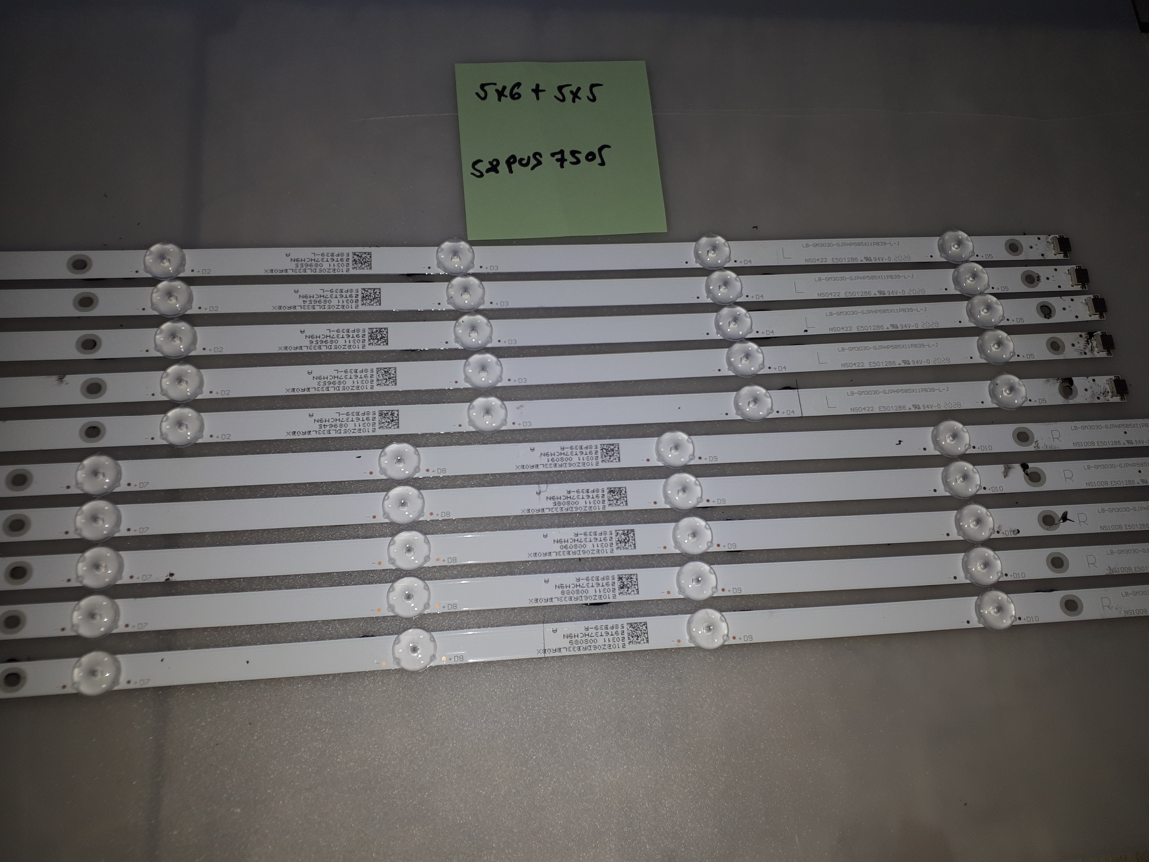 58PUS7505 5x6 + 5x5 led