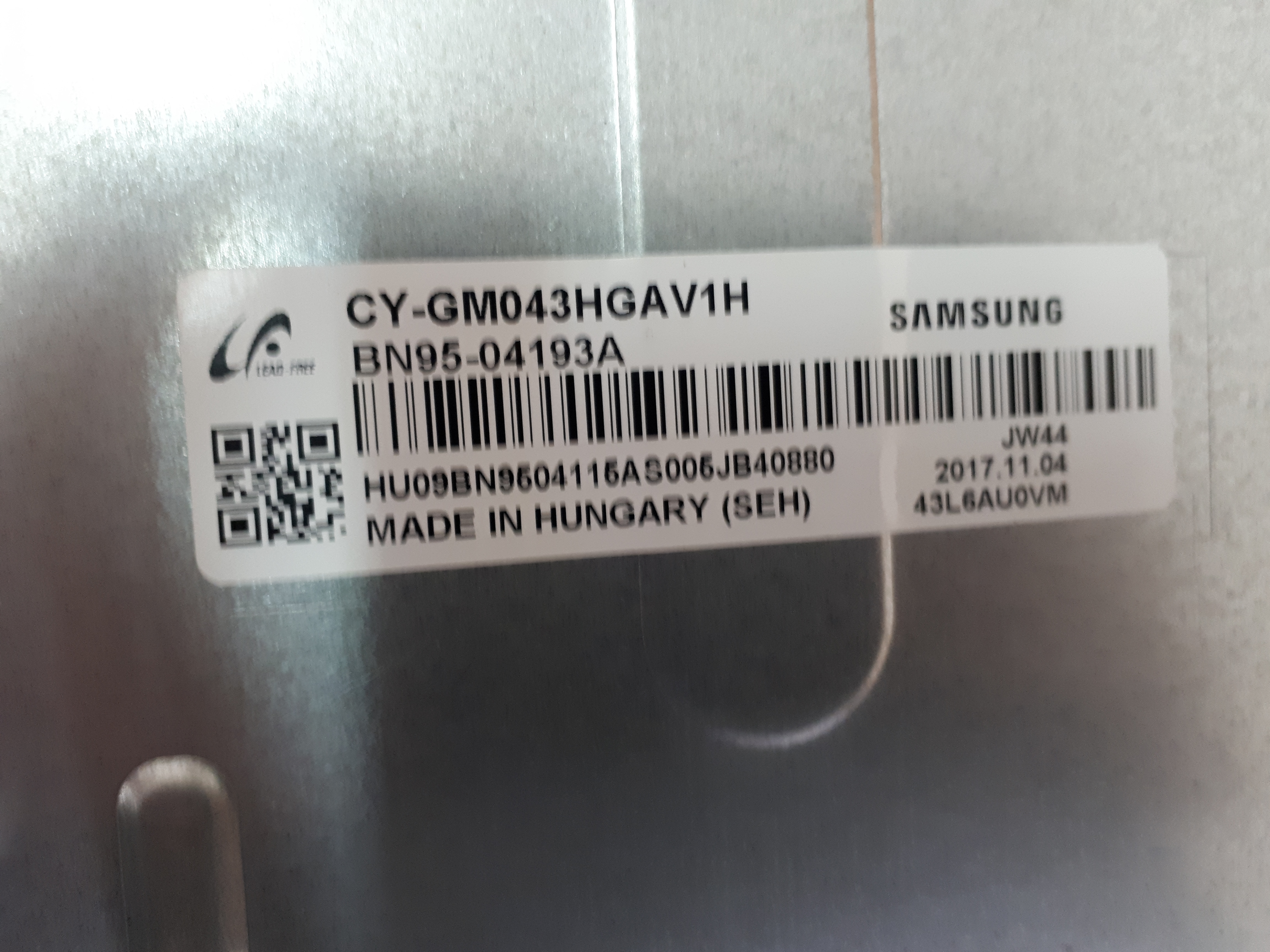 CY-GM043HGAV1H 4x5led + 4x7led UE43MU6170